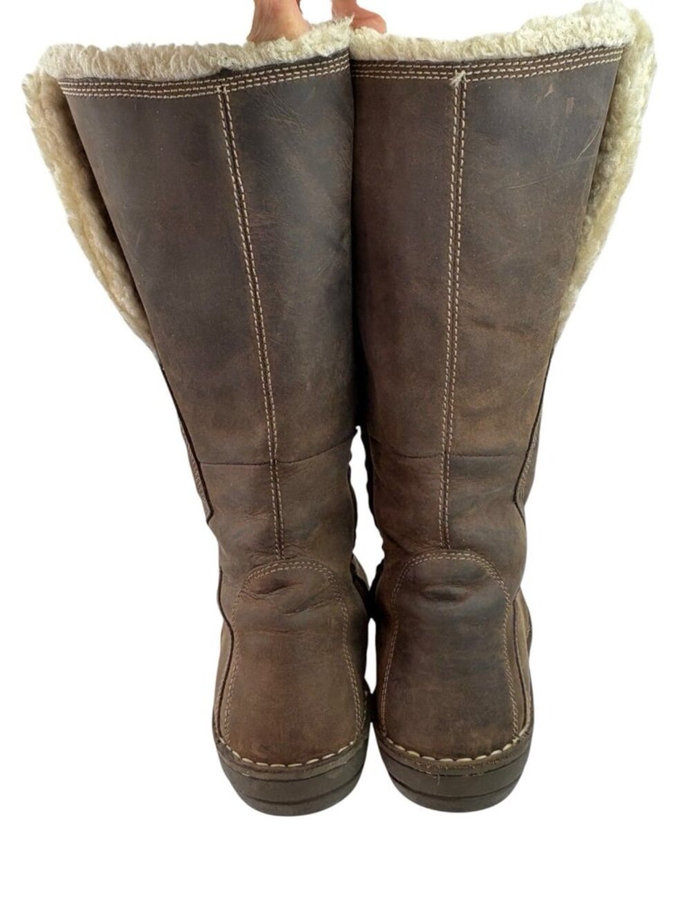 -Teva Tonalea Waterproof Leather Boot Womens Size 9 Brown Faux Fur Zip Up Winter - Picture 6 of 16